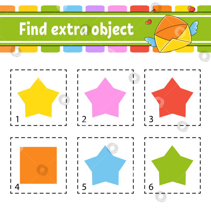 Скачать Найди лишний предмет. Рабочая тетрадь для развивающих занятий для детей младшего возраста. Игра для детей. Милые персонажи. Векторная иллюстрация. фотосток Ozero