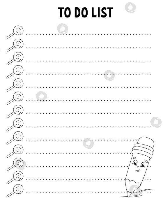 Скачать Список дел. Шаблон для печати. Разлинованный лист. Бумага для рукописного ввода. Для ежедневника, планировщика, контрольного списка, списка пожеланий. Векторная иллюстрация. Вернемся к школьной теме. фотосток Ozero