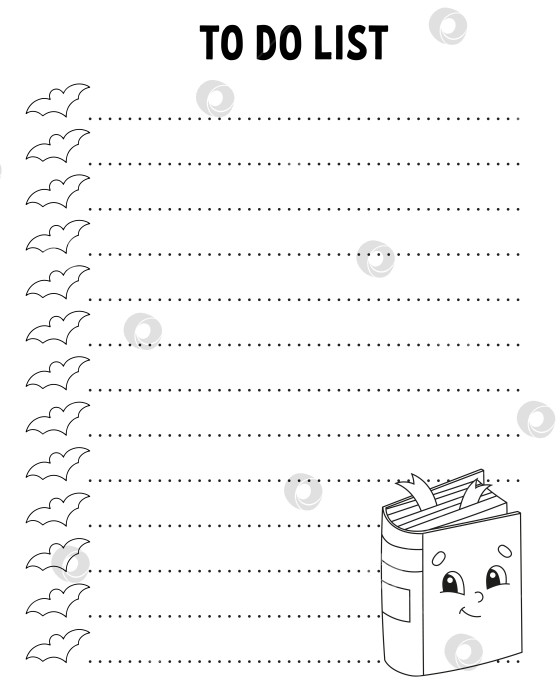 Скачать Список дел. Шаблон для печати. Разлинованный лист. Бумага для рукописного ввода. Для ежедневника, планировщика, контрольного списка, списка пожеланий. Векторная иллюстрация. Вернемся к школьной теме. фотосток Ozero