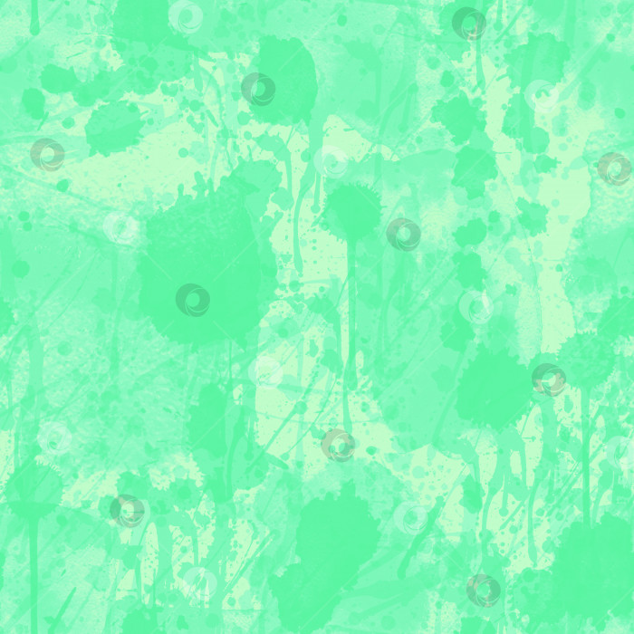 Скачать Бесшовный узор с монохромными брызгами зеленой краски на фоне. фотосток Ozero