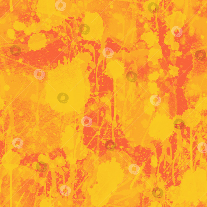 Скачать Бесшовный узор с монохромными брызгами краски на оранжевом фоне. фотосток Ozero