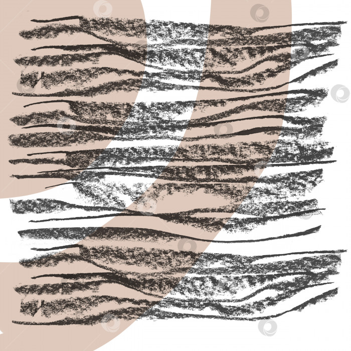 Скачать Абстрактная карандашная композиция угольно-черного цвета с горизонтальными полосками, выделенными на белом фоне фотосток Ozero