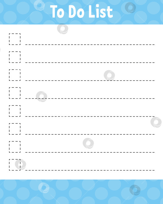 Скачать Список дел. Шаблон для печати. Разлинованный лист. Бумага для рукописного ввода. Для ежедневника, планировщика, контрольного списка, списка пожеланий. Векторная иллюстрация. фотосток Ozero