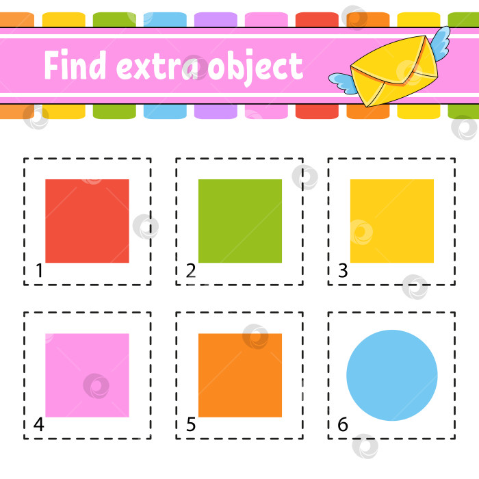 Скачать Найди лишний предмет. Рабочая тетрадь для развивающих занятий для детей младшего возраста. Игра для детей. Милые персонажи. Векторная иллюстрация. фотосток Ozero