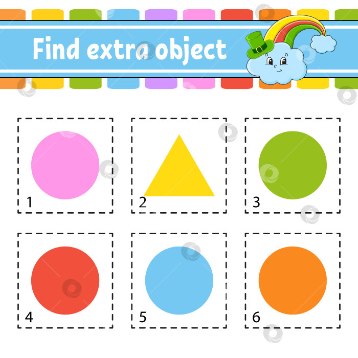 Скачать Найдите лишний предмет. Рабочая тетрадь для развивающих занятий для детей младшего возраста. Игра для детей. День Святого Патрика. Милые персонажи. Векторная иллюстрация. фотосток Ozero
