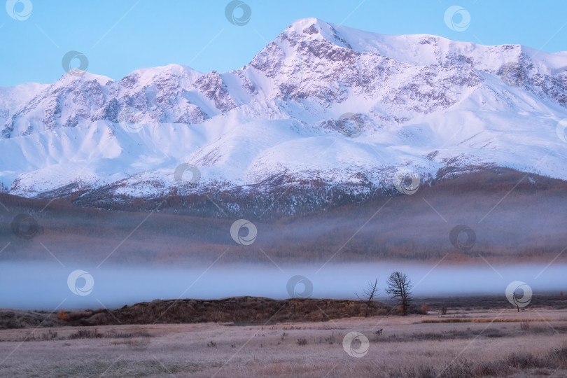 Скачать Осеннее туманное утро на горном плато. фотосток Ozero