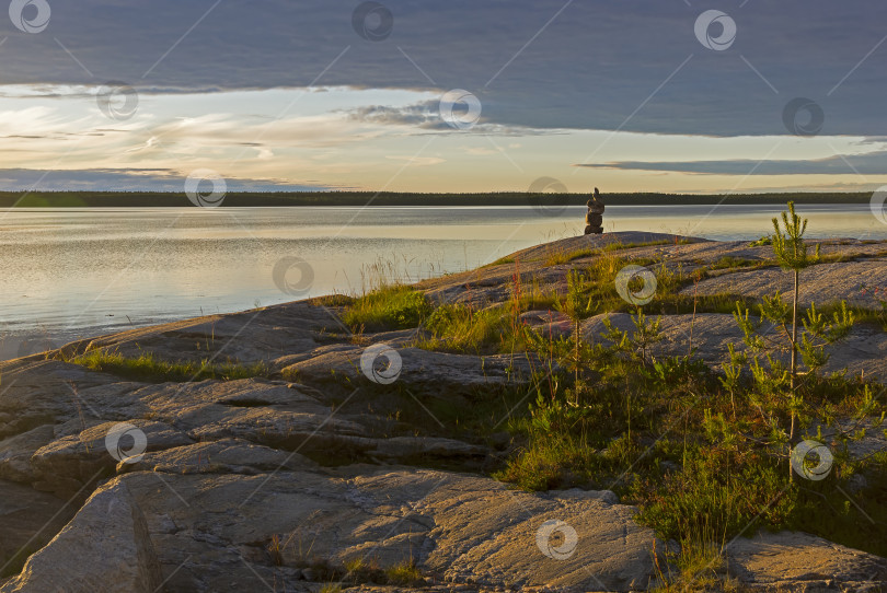 Скачать Вечер на берегу Белого моря. фотосток Ozero