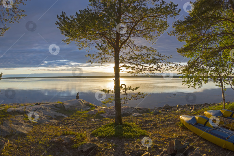 Скачать Вечер на берегу Белого моря. фотосток Ozero