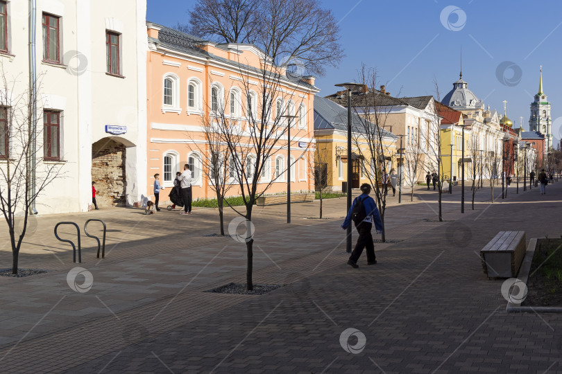 Скачать Пешеходная улица в центре Тулы, Россия фотосток Ozero