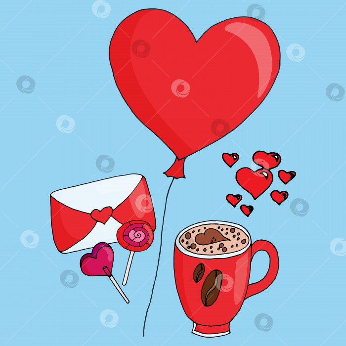 Скачать векторная иллюстрация чашка кофе с любовью фотосток Ozero