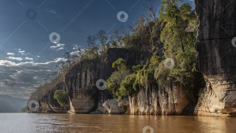 Скачать Спокойная красно-коричневая африканская река. фотосток Ozero