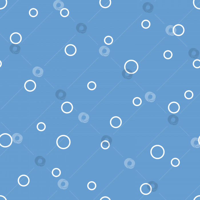 Скачать Векторный морской бесшовный узор с пузырьками воздуха. Синий фон с пузырьками в плоском дизайне. Подводный. фотосток Ozero
