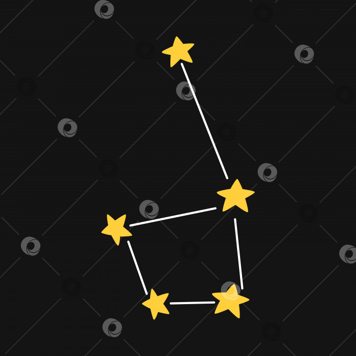 Скачать Векторное созвездие с желтыми звездами. Простое созвездие в плоском дизайне. фотосток Ozero