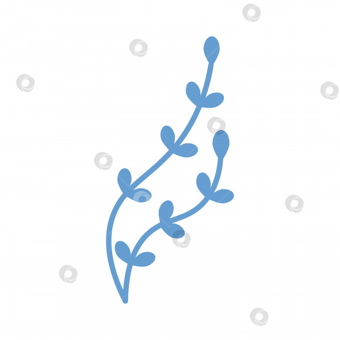 Скачать Векторные синие водоросли в плоском дизайне. Симпатичное водяное растение с листьями. Морская трава. фотосток Ozero