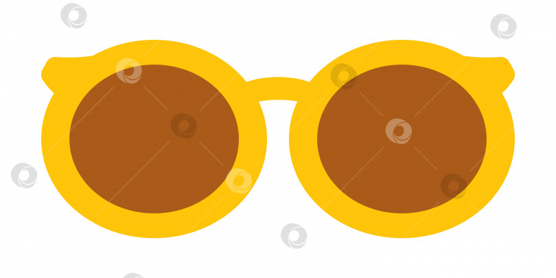 Скачать Векторные солнцезащитные очки в плоском дизайне. Солнцезащитные очки в желтой оправе. Очки для солнечной погоды. фотосток Ozero