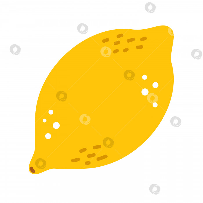 Скачать Векторный желтый лимон в плоском дизайне. Летние экзотические или тропические фрукты. Цитрус. фотосток Ozero