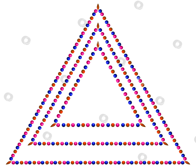 Скачать Абстрактная композиция из цветных кругов в форме треугольников. фотосток Ozero