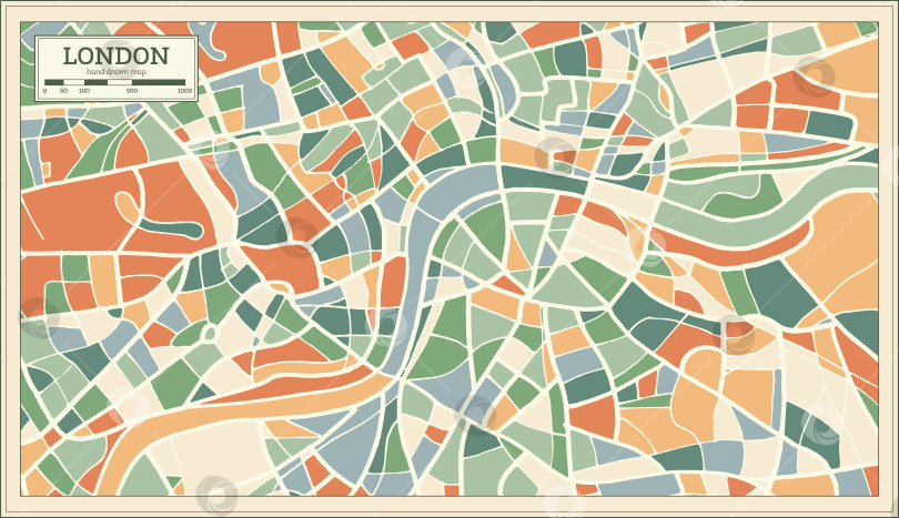 Скачать Карта Лондона и Англии в абстрактном ретро-стиле. фотосток Ozero