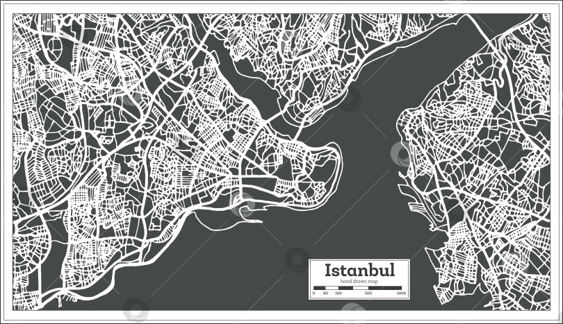 Скачать Карта Стамбула, Турция, выполненная в ретро-стиле. фотосток Ozero