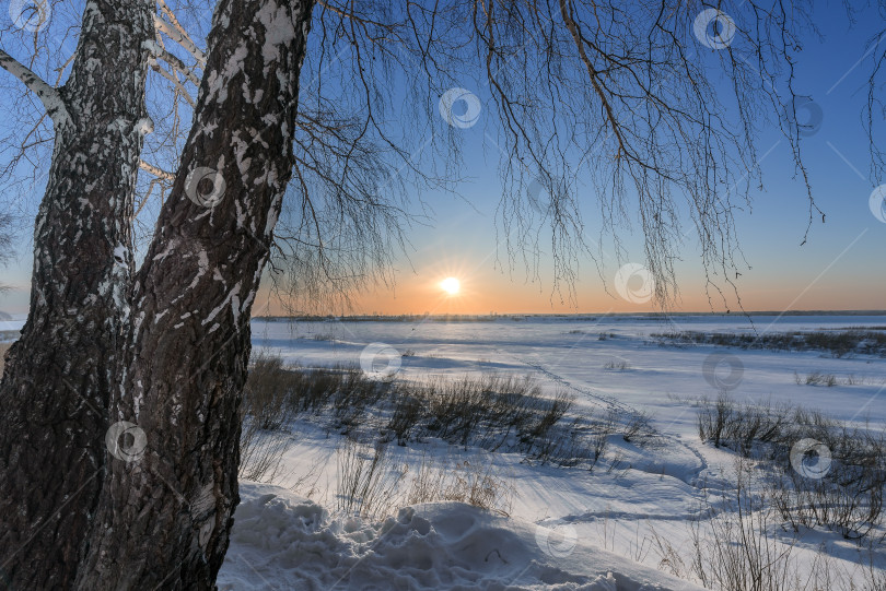 Скачать Зимний закат фотосток Ozero