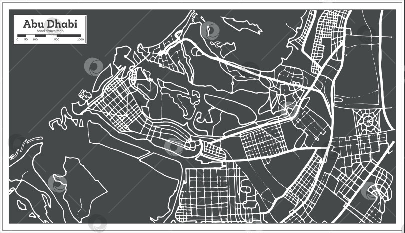Скачать Карта ОАЭ Абу-Даби в стиле ретро. фотосток Ozero