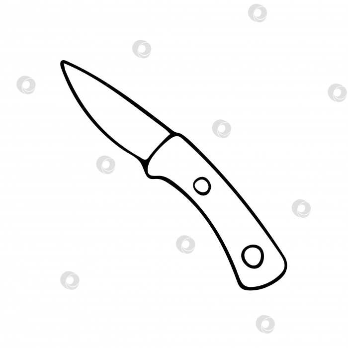 Скачать Нож для рисования каракулей, нарисованный от руки. Векторный клипарт для лагеря или кухни. Контур. фотосток Ozero