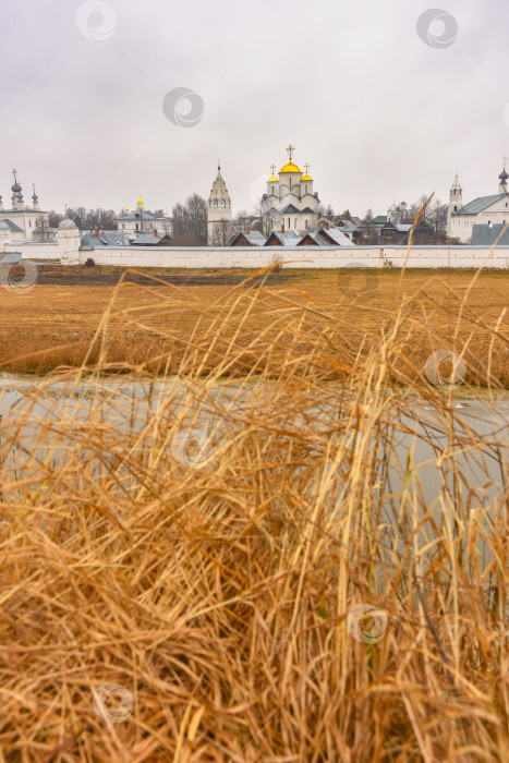 Скачать Суздаль / Россия - 08 марта 2020 года: вид на стены Покровского монастыря в Суздале фотосток Ozero