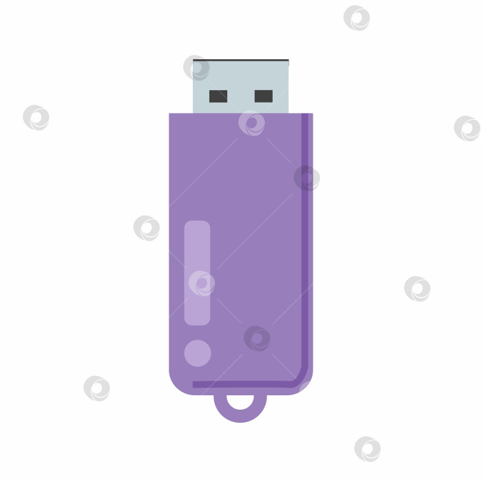 Скачать Фиолетовая USB-флешка. Векторная иллюстрация. фотосток Ozero