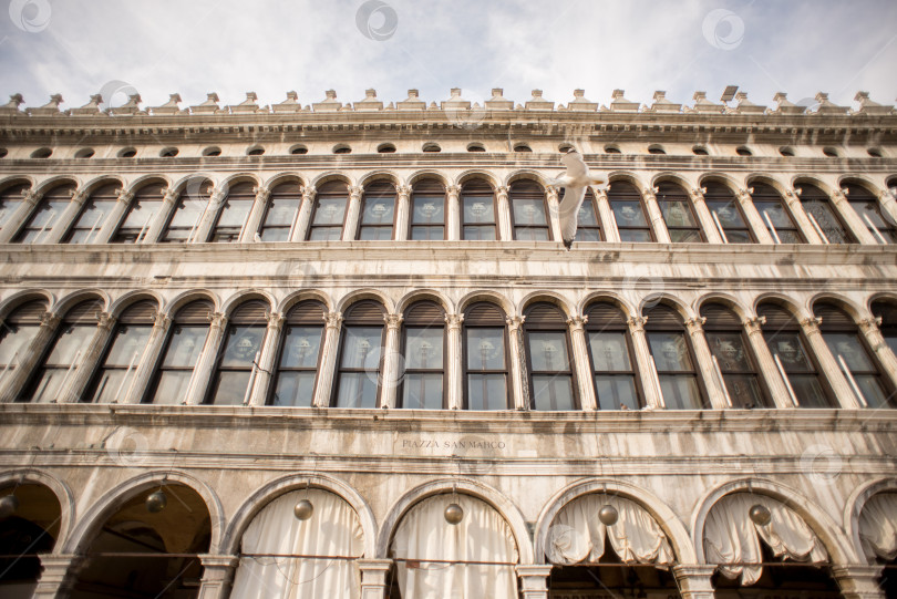 Скачать Красивый фасад здания на площади Сан-Марко в Венеции. фотосток Ozero