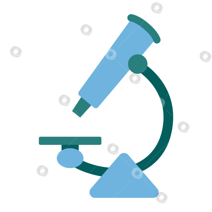 Скачать Микроскоп для уроков биологии, лабораторных работ и научных исследований. Векторная иллюстрация, изолированная на белом фоне, рисованная от руки, плоский дизайн фотосток Ozero