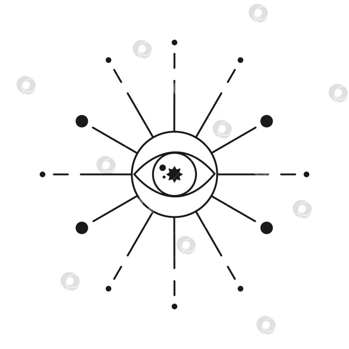 Скачать Магический символ Таро - глаз, выделенный на белом фоне. Мистика, астрология, эзотерика фотосток Ozero