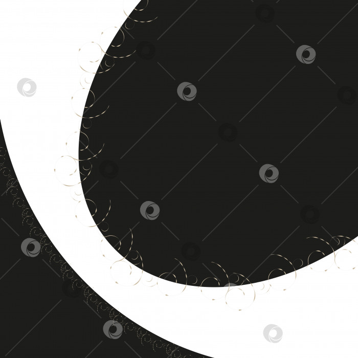 Скачать Две черные фигуры в качестве основы для текста, обрамленные золотыми декоративными элементами.3d. фотосток Ozero