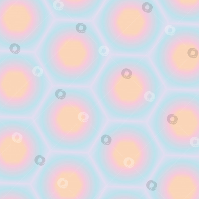 Скачать В центре шестиугольников расположены круглые элементы с желто-розовым градиентом.3d. фотосток Ozero
