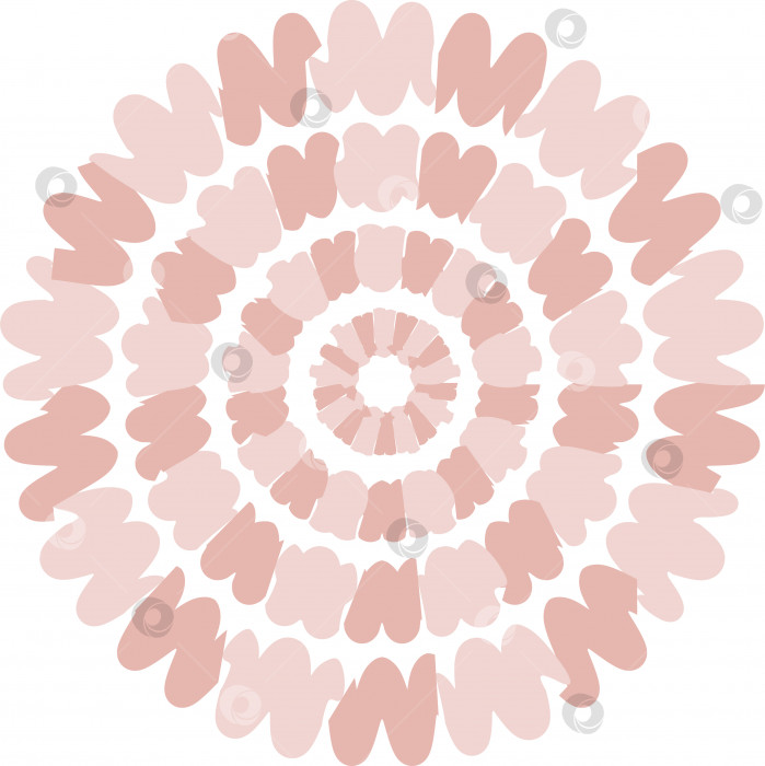 Скачать Круги, выполненные с помощью авторской кисти розовых тонов, на белом фоне.3d. фотосток Ozero
