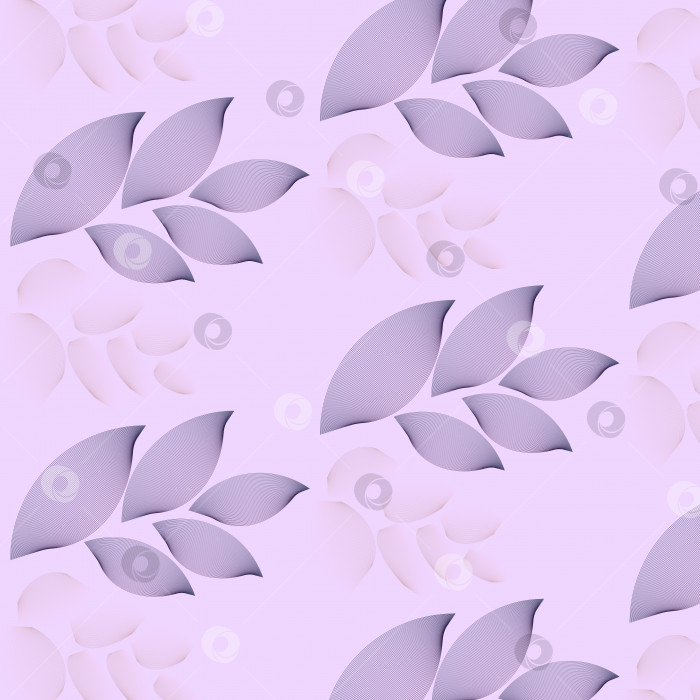 Скачать Узор из листьев серых и бежевых тонов на розовом фоне.3d. фотосток Ozero
