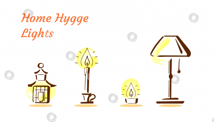 Скачать Домашние светильники hygge для вечернего времяпрепровождения в помещении фотосток Ozero