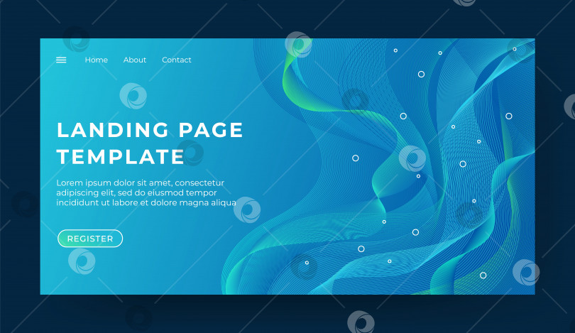 Скачать Шаблон целевой страницы, баннер, абстрактная иллюстрация фотосток Ozero