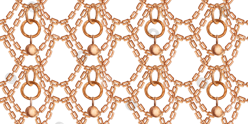 Скачать Двойная золотая цепочка с кулоном и кольцами с акварельным рисунком фотосток Ozero