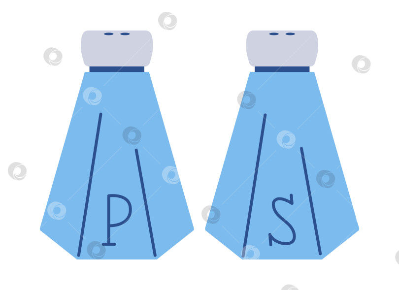 Скачать Пара шейкеров для перца, соль. Солонка. Приправы. Стеклянные банки для приправ. Кухонные принадлежности фотосток Ozero