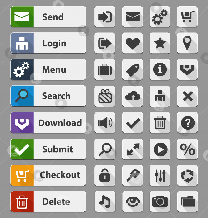 Скачать Набор кнопок черного веб-дизайна фотосток Ozero