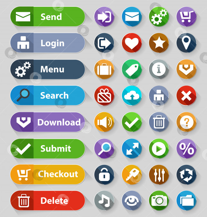Скачать Набор кнопок веб-дизайна фотосток Ozero