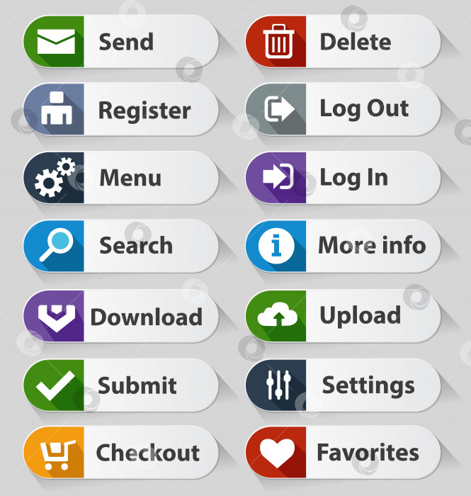 Скачать Кнопки веб-дизайна белого цвета фотосток Ozero