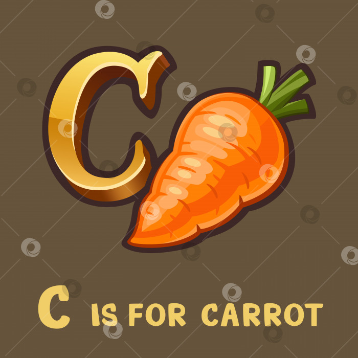 Скачать Детская буква алфавита С и морковка фотосток Ozero