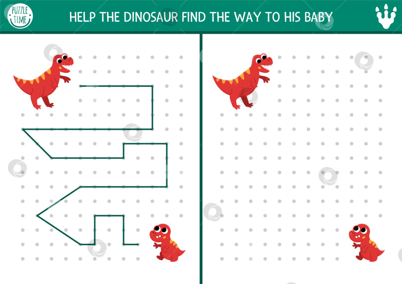 Скачать Занятия по рисованию динозавров, письму, обводке, ориентированию в пространстве для детей с древними животными. Проведите линии в коробке в соответствии с примером. Игра-головоломка для дошкольного возраста с мамой и ребенком тираннозавра фотосток Ozero