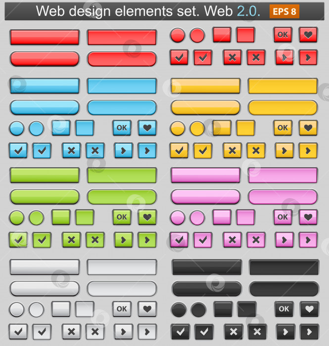 Скачать Набор элементов веб-дизайна. фотосток Ozero