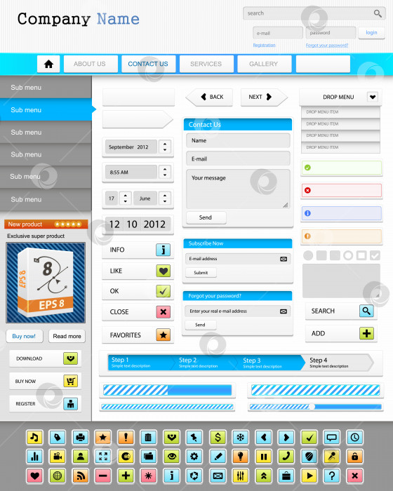 Скачать Набор элементов веб-дизайна. фотосток Ozero