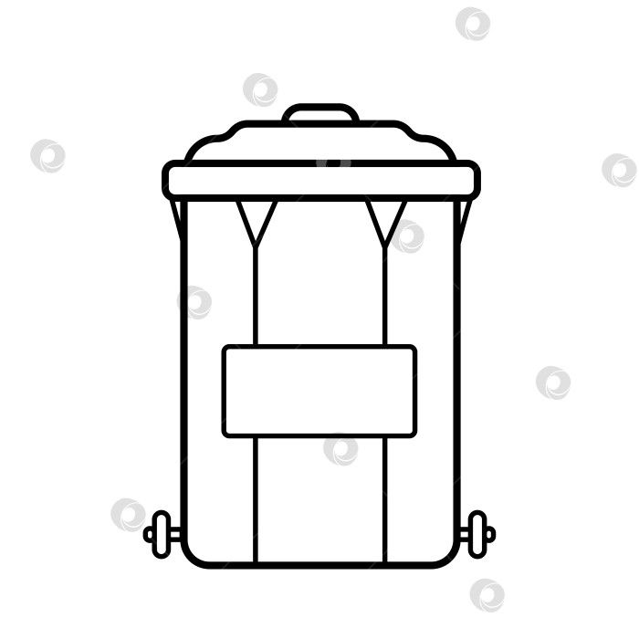 Скачать Мусорный бак и контейнер, векторная иллюстрация мусоросортировочный бак. Общий план, выделенный на белом фоне. фотосток Ozero