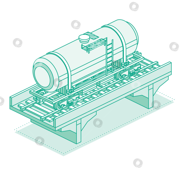 Скачать Изометрическая железнодорожная цистерна на мосту. Объект, выделенный на белом фоне. Железнодорожный. Вагон на рельсах. Промышленные железнодорожные перевозки. Грузовой железнодорожный вагон. фотосток Ozero