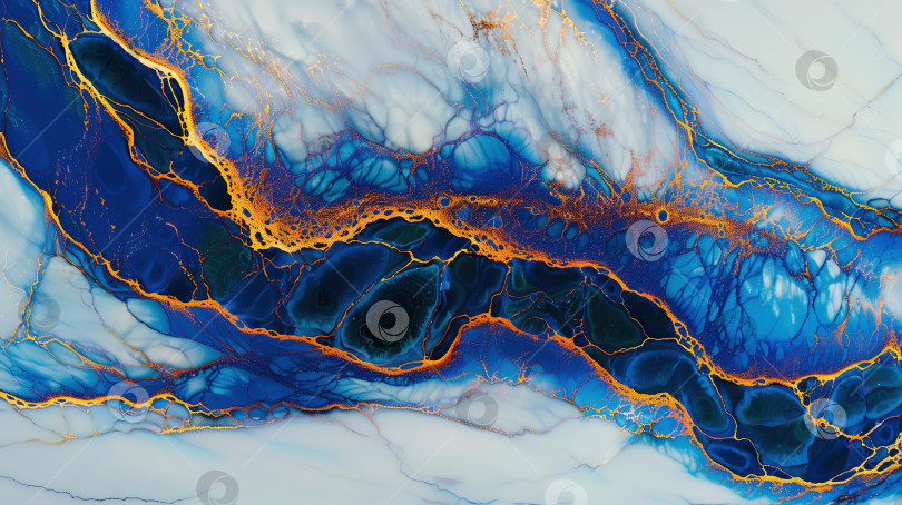 Скачать Элегантный фон из голубого мрамора с замысловатыми золотыми прожилками фотосток Ozero