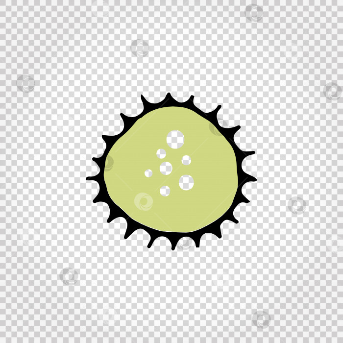 Скачать Нарисованный от руки значок вирусов и бактерий. Простая цветная иллюстрация в виде зеленых каракулей. Изолированный на прозрачном. Вектор. фотосток Ozero